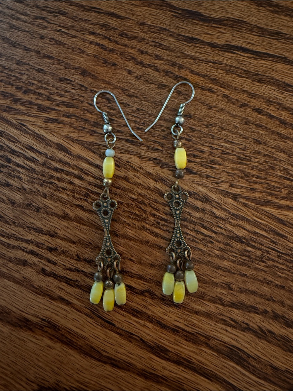 Vintage Butterscotch Yellow Bead Earrings